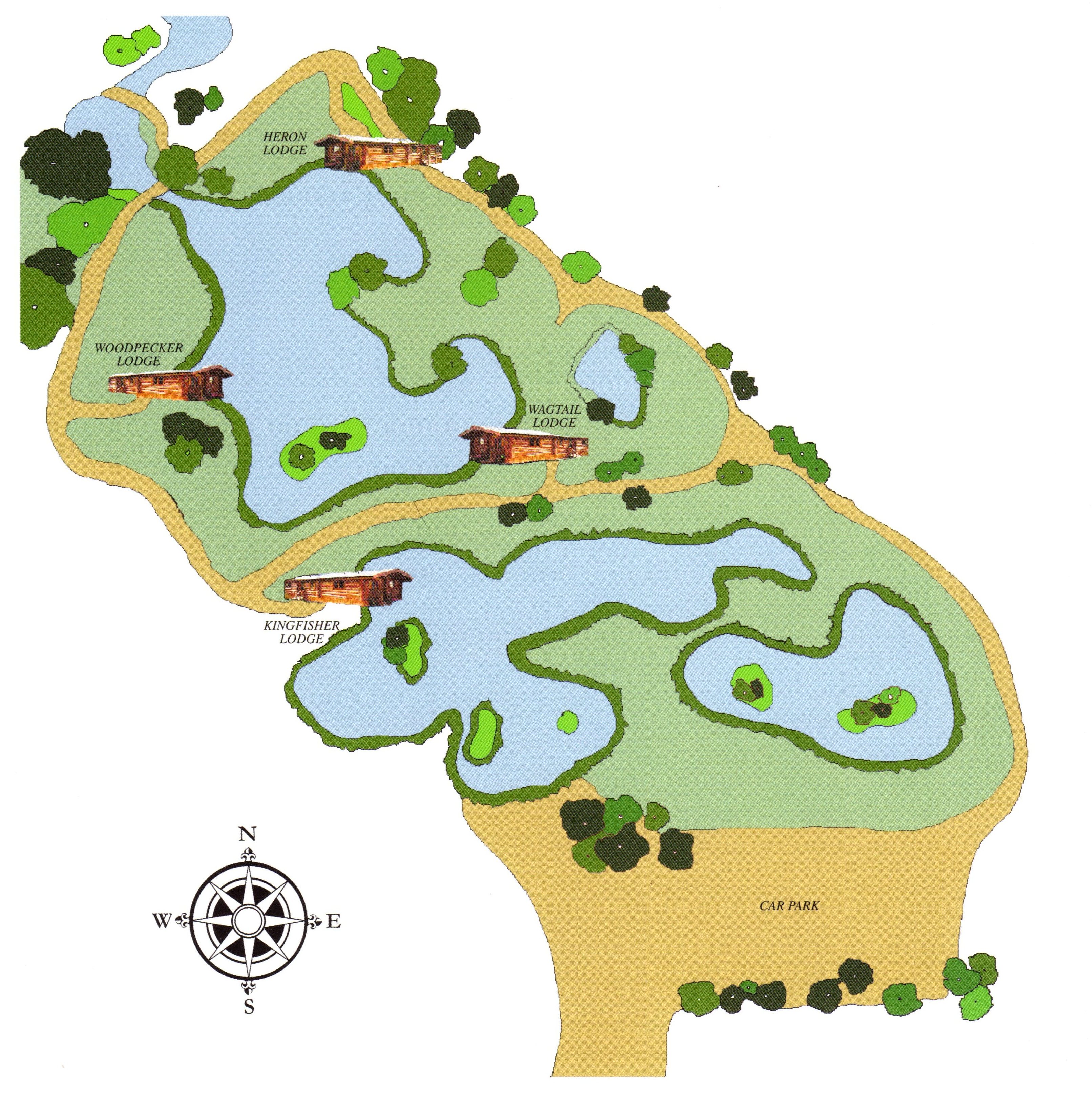 Fishing Lodge Holidays Badwell Ash Suffolk Lakes Map