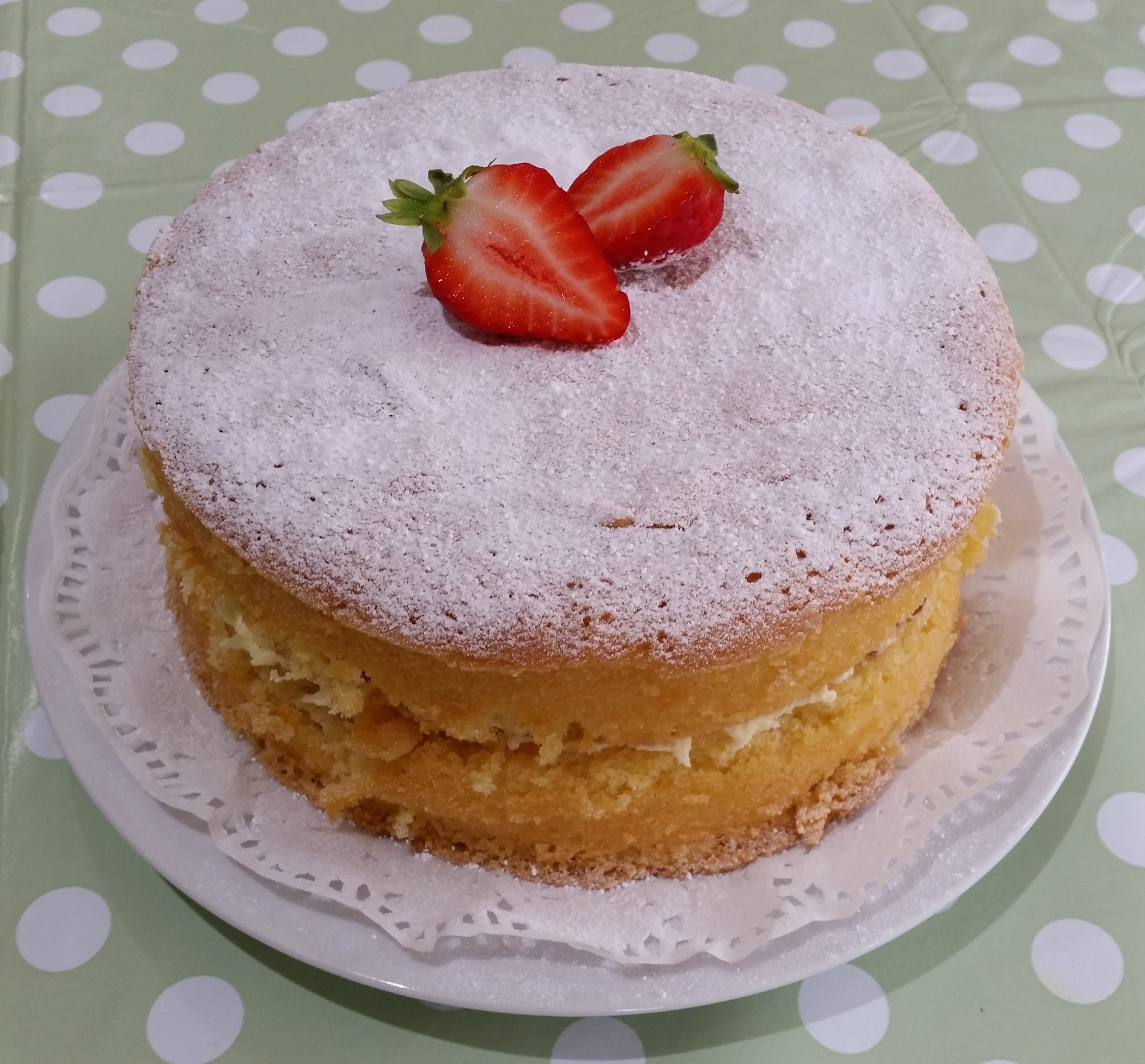 Sponge Celebration Cake with Strawberries